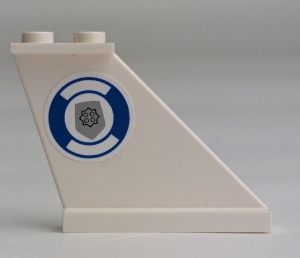 2340pb044R-1G Staart met ziekenhuis/politie logo RECHTS (sticker) wit gebruikt *1D041