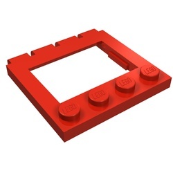 2349-5G Autodak met gat (zonnedak) scharnierend rood gebruikt *1G014
