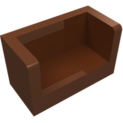 23969-88 Paneel 1x1x2 bankje met zijkanten bruin, roodachtig NIEUW *1B019