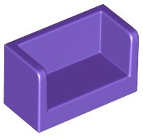23969-89 Paneel 1x1x2 bankje met zijkanten paars, donker NIEUW *1B019