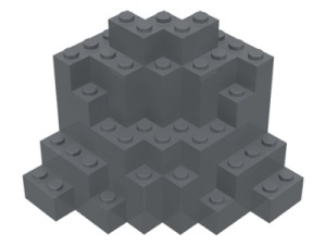 23996-85 Symetrisch rotsstuk (MURP) (ALLEEN MET PAKKETPOST!) grijs, donker (blauwachtig) NIEUW *5D0000