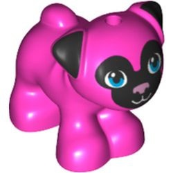 24111pb03-47 Hond, bulldog puppy met zwart gezicht roze, donker NIEUW *0D000
