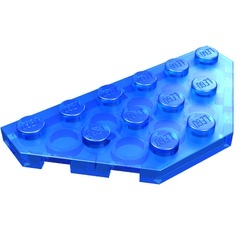 2419-14G Platte plaat 3x6 twee afgekapte hoeken transparant donkerblauw gebruikt *