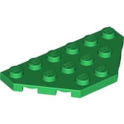 2419-6G Platte plaat 3x6 twee afgekapte hoeken groen gebruikt *1G006