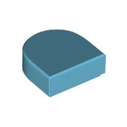 24246-156 Tegel 1x2 halve circel (Stadium) blauw, middenazuur NIEUW *5A077