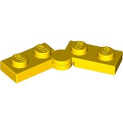 2429c01-3G Scharnierplaat 1x4 compleet (horizontaal 2 x 1x2) geel gebruikt *6K2