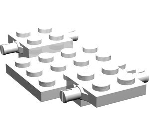 2441-1G Bodemplaat met wielhouders 7x4x2/3 wit gebruikt *3D000