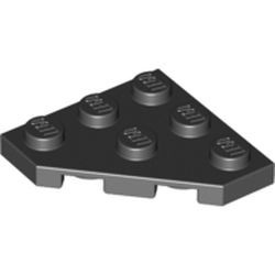 2450-11G Platte plaat 3x3 afgekapte hoek zwart gebruikt *1G009