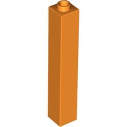 2453a-4 Steen 1x1x5 OPEN nop oranje NIEUW *5K0000