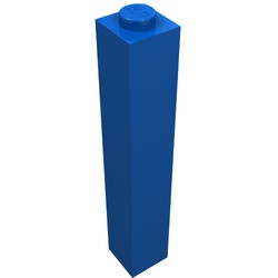 2453b-7 Steen 1x1x5 DICHTE nop blauw NIEUW *5K0000