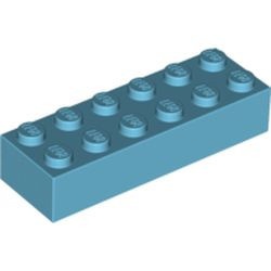 2456-156G Steen 2x6 blauw, middenazuur gebruikt *5K0000