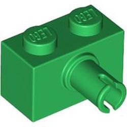 2458-6 Steen 1x2 met pin groen NIEUW *1B043