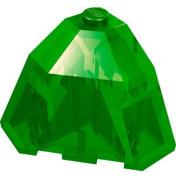 2463-20G Steen 3x3x2 top transparant groen gebruikt *1R014