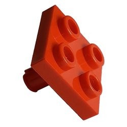 2476-5G Platte plaat 2x2 met pin aan onderzijde rood gebruikt *1L326
