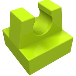 2555-34 Tegel 1x1 met clip bovenop rechte hoeken ZIE OOK 15712 lime NIEUW *1B287