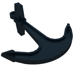 2564-11 Anker 1 gat top zwart NIEUW *0D0000