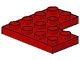 2639-5 Platte plaat 4x4 hoek rood NIEUW *1B227