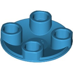 2654-153 Platte plaat 2x2 rond afgeronde bodem blauw, donkerazuur NIEUW *1B148