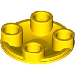 2654-3 Platte plaat 2x2 rond afgeronde bodem geel NIEUW *1B148