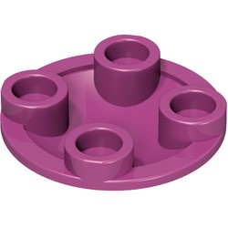 2654-71 Platte plaat 2x2 rond afgeronde bodem magenta NIEUW *1B148