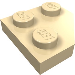 26601-2 Wig plaat 2x2 afgekapt hoekje crème NIEUW *1B353
