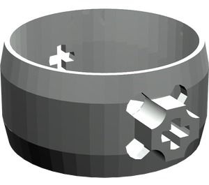 2745-9G Technic Cylinder 4x4x1 2/3 voor propellor met asgaten lichtgrijs (klassiek) gebruikt * - Img 2