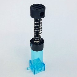 2797c02-15 Pneumatische pomp NIEUW model (vierkante basis+veer) transparant lichtblauw NIEUW *0L0000