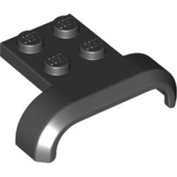 28326-11 Spatbord recht met gebogen kanten, plaat 2x2 zwart NIEUW *0B001