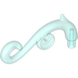 28870-15 Plantensteel/sierstuk gebogen met blaadje transparant lichtblauw NIEUW *0L0000