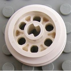 2994-1G Wiel 30.4x14 VR 6 gaten (alleen velg) wit gebruikt *5W000