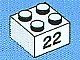 3003pb056-1 Steen 2x2 opdruk 22 wit NIEUW *5K0000