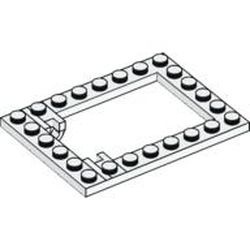 30041-1G Platte plaat 6x8 met trapgat voor luik korte scharnier wit gebruikt *3R0000