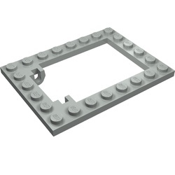 30041-9 Platte plaat 6x8 met trapgat voor luik korte scharnier lichtgrijs (klassiek) NIEUW *3R0000