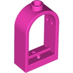 30044-47 Raam 1x2x2 2/3 ronde top roze, donker NIEUW *1B281