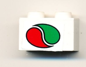 3004pb025-1G Steen 1x2 Octan logo (Sticker) wit gebruikt *5V02-03