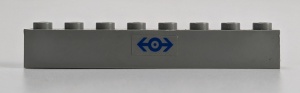 3008pb100-9G Steen 1x8 Trein Logo (Sticker) lichtgrijs (klassiek) gebruikt *5V08-10