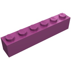 3009-71G Steen 1x6 magenta gebruikt *1A026