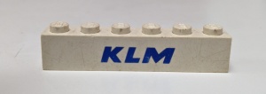 3009pb035-1G Steen 1x6 KLM wit gebruikt *5V06-03