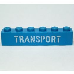 3009pb039-1G Steen 1x6 TRANSPORT blauw gebruikt *5V06-09