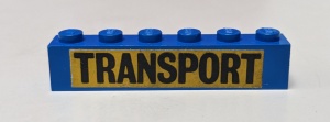 3009pb231-7G Steen 1x6 TRANSPORT grote letters op gele achtergrond (Sticker) blauw gebruikt *5V06-10