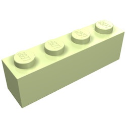 3010-158 Steen 1x4 geelgroen NIEUW *5K0000