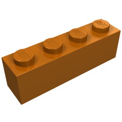 3010-68G Steen 1x4 oranje, donker gebruikt *1A021