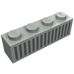 3010p04-9G Steen 1x4 met 15 zwarte streepjes lichtgrijs (klassiek) gebruikt *5V04-16