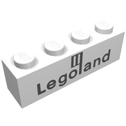 3010p30-1G Steen 1x4 met Legoland wit gebruikt *5V04-01