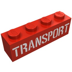 3010pb023-5G Steen 1x4 TRANSPORT rood gebruikt *5V04-09