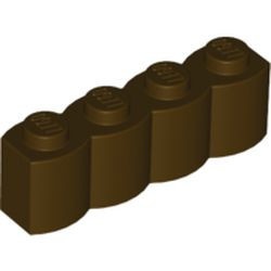 30137-120 Steen 1x4 gewelfd bruin, donker NIEUW *1L045