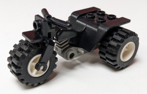 30187c01a-11G Motor- Trike met klassiek donkergrijze bodem en witte wielen (PAKKETPOST) zwart gebruikt *1D038