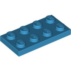 3020-153 Platte plaat 2x4 blauw, donkerazuur NIEUW *1B205
