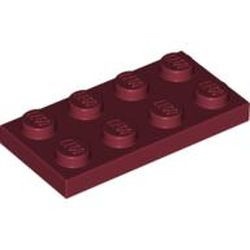 3020-59 Platte plaat 2x4 rood, donker NIEUW *1B204
