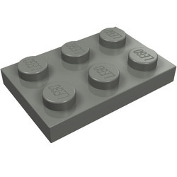 3021-85G Platte plaat 2x3 grijs, donker (blauwachtig) gebruikt *1B363